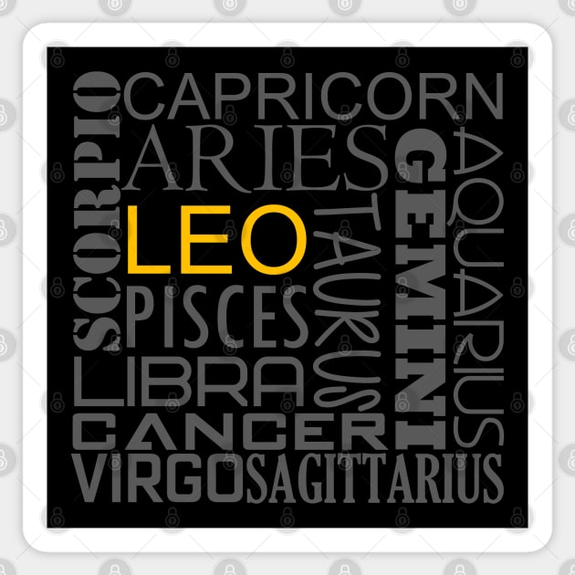 Leo Zodiac Montage Sticker by inotyler